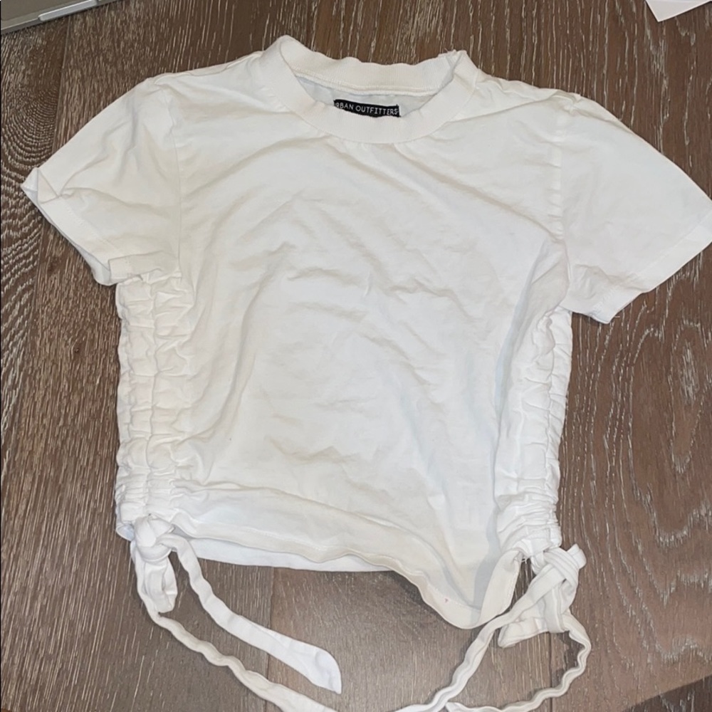 Urban outfitters white fitted t shirt with ties